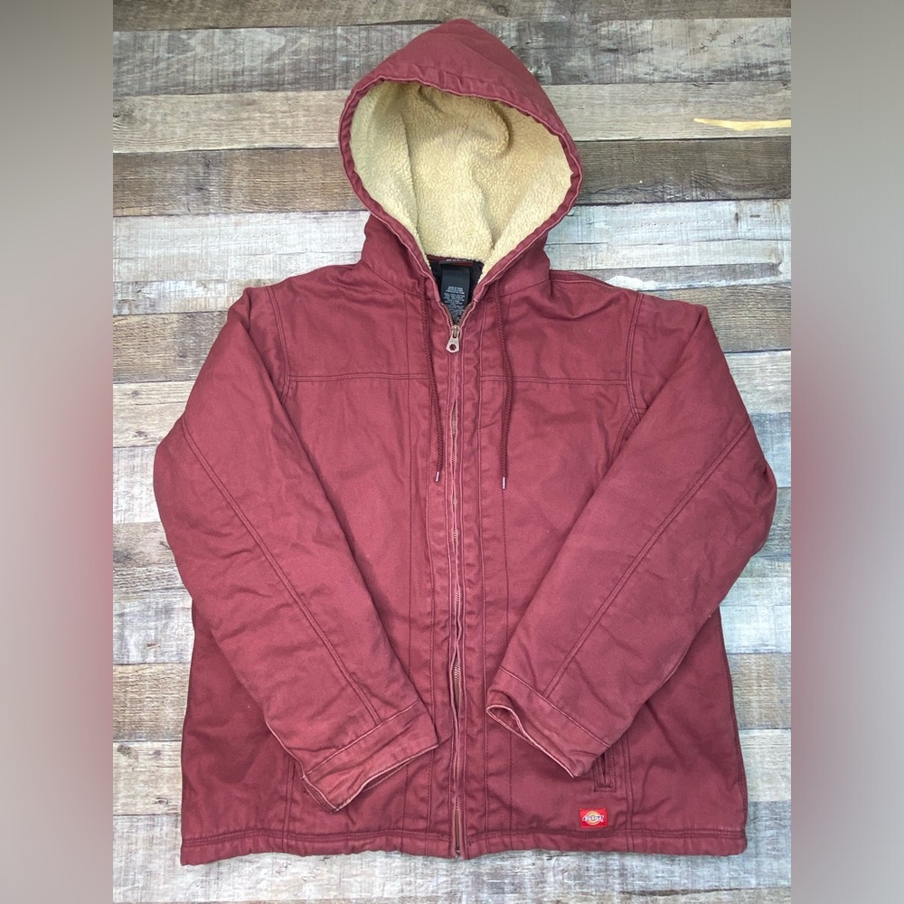 Dickies Red Canvas Womens XL Quilted Work Jacket Sandstone Carhartt Style